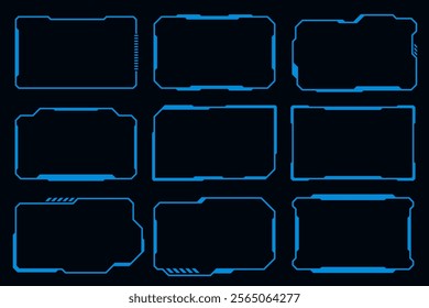 Futuristic frame HUD technology cyberpunk design element. Technology Hi-tech element.
