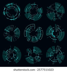 Futuristic frame HUD technology cyberpunk design element. Technology Hi-tech element.