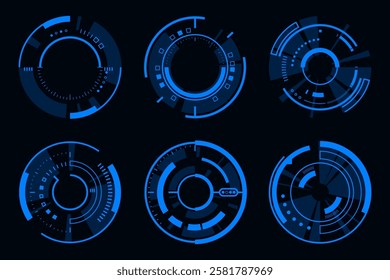 Futuristic frame HUD technology cyberpunk design element.