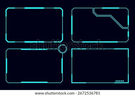 Futuristic frame HUD technology cyberpunk design element.