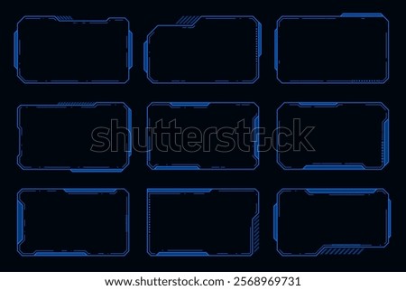 Futuristic frame HUD technology design element. Technology Hi-tech element.