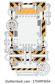 Futuristic frame. Isolated on white background. Vector illustration.
