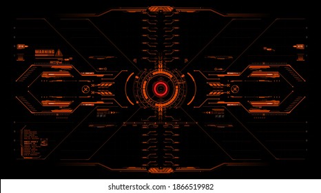 Futuristic frame for target screen and border aim control panel HUD, GUI, UX interface screen design. Virtual reality. Futuristic VR Head-up Display Design. Sci-Fi Helmet HUD. Future Technology.