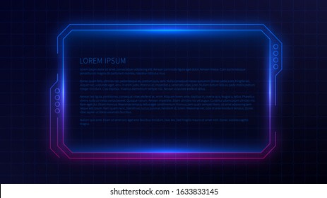 Futuristic frame template design for interface. Abstract glowing conceptual layout for ui, apps and game.