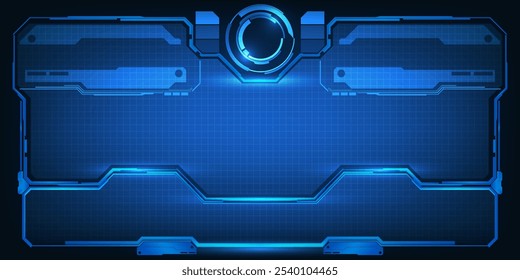 Futuristic frame,screen,panels,border and windows for head up display or dashboard control and technology background.Future sci fi tech style design concepts.Vector illustrations.