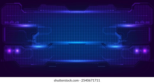 Futuristic frame,screen,panels,border and windows for head up display or dashboard control and technology background.Future sci fi tech style design concepts.Vector illustrations.