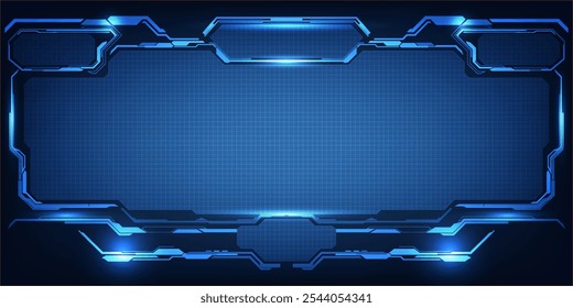 Quadro futurista, tela, painéis, borda e janelas para head up display ou controle de painel e fundo de tecnologia.Futuro sci fi estilo de tecnologia de design de conceitos.Ilustrações vetoriais.