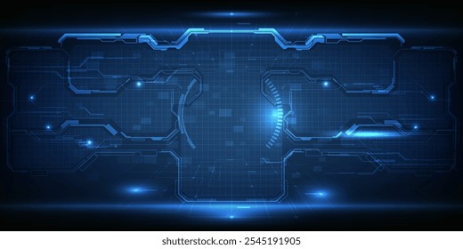 Futuristic frame,screen,panels,border and windows for head up display or dashboard control and technology background.Future sci fi tech style design concepts.Vector illustrations.