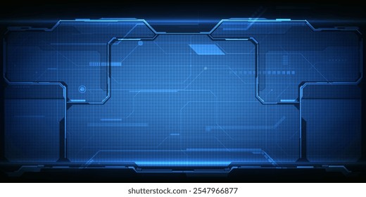 Futuristic frame,screen,panels,border and windows for head up display or dashboard control and technology background.Future sci fi tech style design concepts.Vector illustrations.