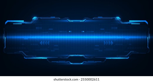 Quadro futurista, tela, painéis, borda e janelas para head up display ou controle de painel e fundo de tecnologia.Futuro sci fi estilo de tecnologia de design de conceitos.Ilustrações vetoriais.