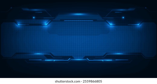 Futuristic frame,screen,panels,border and windows for head up display or dashboard control and technology background.Future sci fi tech style design concepts.Vector illustrations.