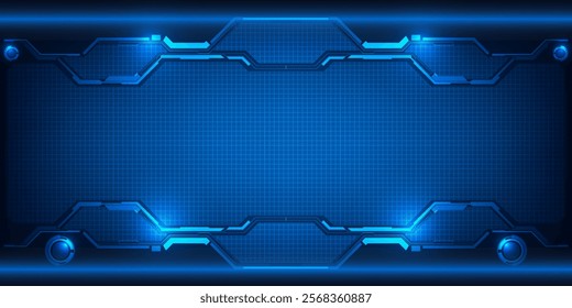 Futuristic frame,screen,panels,border and windows for head up display or dashboard control and technology background.Future sci fi tech style design concepts.Vector illustrations.