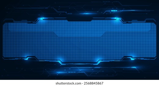 Futuristic frame,screen,panels,border and windows for head up display or dashboard control and technology background.Future sci fi tech style design concepts.Vector illustrations.