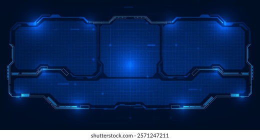 Futuristic frame,screen,panels,border and windows for head up display or dashboard control and technology background.Future sci fi tech style design concepts.Vector illustrations.