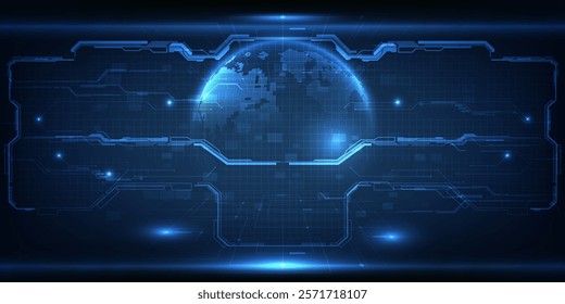 Futuristic frame,screen,panels,border and windows for head up display or dashboard control and technology background.Future sci fi tech style design concepts.Vector illustrations.