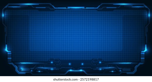 Futuristic frame,screen,panels,border and windows for head up display or dashboard control and technology background.Future sci fi tech style design concepts.Vector illustrations.