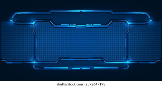 Futuristic frame,screen,panels,border and windows for head up display or dashboard control and technology background.Future sci fi tech style design concepts.Vector illustrations.