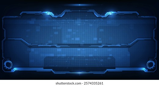 Futuristic frame,screen,panels,border and windows for head up display or dashboard control and technology background.Future sci fi tech style design concepts.Vector illustrations.