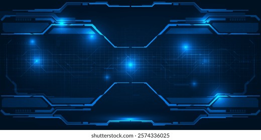 Futuristic frame,screen,panels,border and windows for head up display or dashboard control and technology background.Future sci fi tech style design concepts.Vector illustrations.