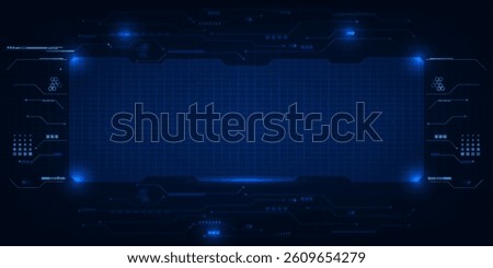 Futuristic frame,screen,panels,border and windows for head up display or dashboard control and technology background.Future sci fi tech style design concepts.Vector illustrations.