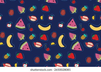 Futuristic fruit chaos in neon hues, designed for Futuristic fruit chaos in neon hues, designed for Bold Tech And Parties Invites . 
