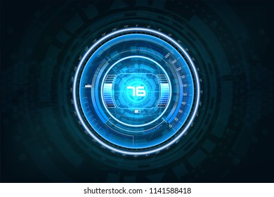 Futuristic gadget, HUD element, colorfull for vr app, Vector