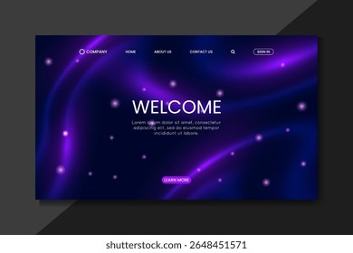 futuristic galaxy landing page blue and purple