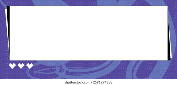 A futuristic, game-inspired digital frame with a bold purple and blue color scheme