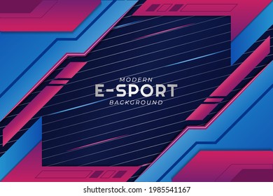 Futuristic Gaming E-Sport Blue and Purple Background with Diagonal Lines