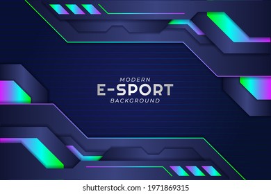 Futuristic Gaming E-Sport and Social Media Banner Concept Glow Colorful Background