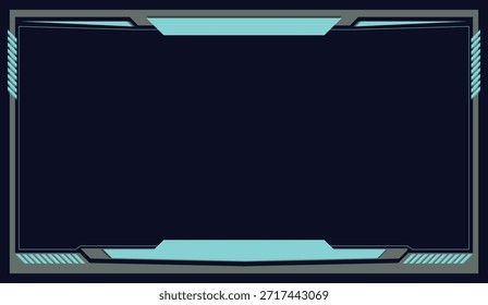Futuristisches Gaming-Stream-Overlay mit lebhaften türkisen Akzenten auf dunklem Hintergrund