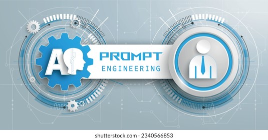 Futuristic Gear Prompt Egineering Circuit Board Banner