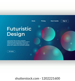 Futuristic geometric abstract background for landing page modern design with gradient colors. Vector illustration eps 10.