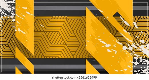 futuristic geometric background with grunge