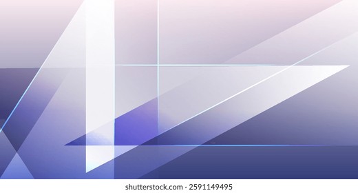Futuristic geometric background with overlapping transparent shapes and soft gradients. Sleek and modern abstract design.