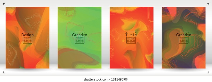 Futuristische Geometrische Cover Design mit Farbverlauf- und Abstraktlinien, Zahlen für Ihr Unternehmen.  Template Fluid Rainbow Poster Design, Farbverlauf-Effekt für Leistung.