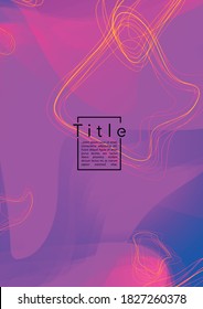 Futuristic Geometric Cover Design with Gradient and Abstract Lines, Figures for your Business.  Poster Fluid Rainbow Poster Design, Gradient Effect for Event.