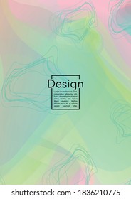 Futuristic Geometric Cover Design with Gradient and Abstract Lines, Figures for your Business.  Mockup Fluid Rainbow Poster Design, Gradient Effect for Identity.