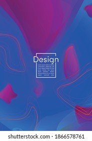 Futuristic Geometric Cover Design with Gradient and Abstract Lines, Figures for your Business.  Catalog Fluid Rainbow Poster Design, Gradient Effect for Disco Party.