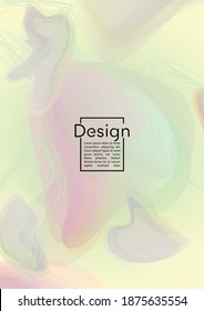 Futuristic Geometric Cover Design with Gradient and Abstract Lines, Figures for your Business.  Catalog Fluid Rainbow Poster Design, Gradient Effect for Music Festival.