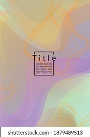 Futuristische Geometrische Cover Design mit Farbverlauf- und Abstraktlinien, Zahlen für Ihr Unternehmen.  Booklet Fluid Rainbow Poster Design, Farbeffekt für Disco Party.
