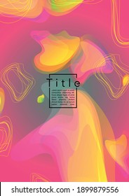 Futuristic Geometric Cover Design with Gradient and Abstract Lines, Figures for your Business.  Page Fluid Rainbow Poster Design, Gradient Effect for Presentation.