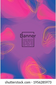 Futuristic Geometric Cover Design with Gradient and Abstract Lines, Figures for your Business.  Banner Fluid Rainbow Poster Design, Gradient Effect for Presentation.