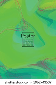 Futuristic Geometric Cover Design with Gradient and Abstract Lines, Figures for your Business.  Leaflet Fluid Rainbow Poster Design, Gradient Effect for Presentation.