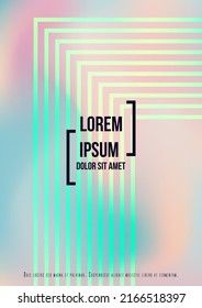 Futuristic Geometric Cover Design with Gradient and Abstract Lines, Figures for your Business.  Page Fluid Rainbow Poster Design, Gradient Effect for Disco Party.
