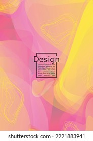 Futuristic Geometric Cover Design with Gradient and Abstract Lines, Figures for your Business.  Poster Fluid Rainbow Poster Design, Gradient Effect for Branding.