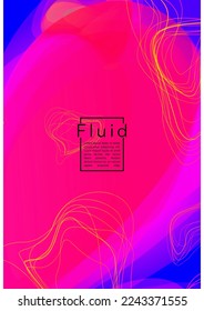 Futuristic Geometric Cover Design with Gradient and Abstract Lines, Figures for your Business.  Magazine Fluid Rainbow Poster Design, Gradient Effect for Identity.