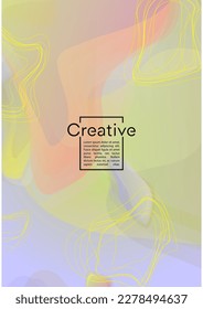 Futuristic Geometric Cover Design with Gradient and Abstract Lines, Figures for your Business.  Cover Fluid Rainbow Poster Design, Gradient Effect for Performance.