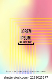 Futuristic Geometric Cover Design with Gradient and Abstract Lines, Figures for your Business. Catalog Fluid Rainbow Poster Design, Gradient Effect for Music Festival.