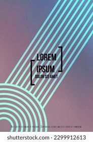 Futuristic Geometric Cover Design with Gradient and Abstract Lines, Figures for your Business. Flyer Fluid Rainbow Poster Design, Gradient Effect for Event.